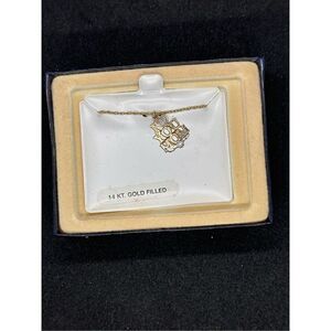 NEW WITH BOX Womens Pendant I LOVE YOU MOM 14KT Gold PLATED Diamond Cut Birthday